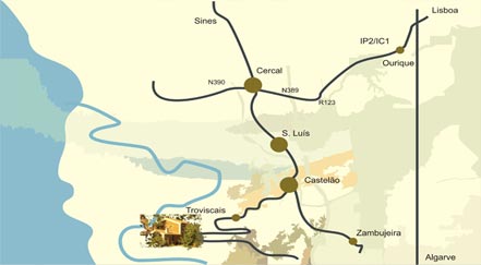 Mapa de localização Casas da Cerca
